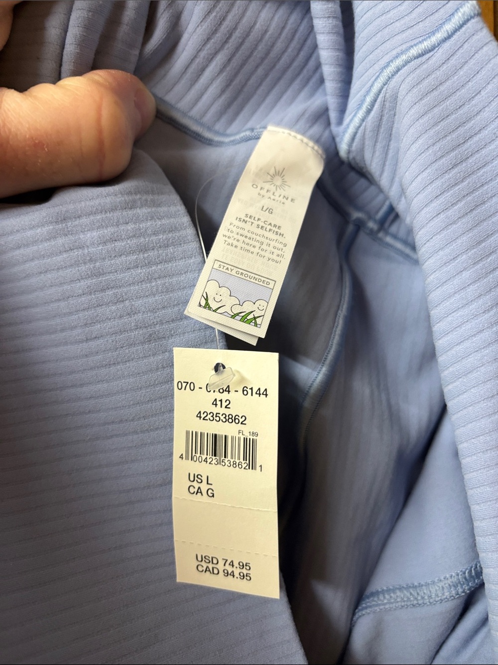 aerie Pale Blue Ribbed pants - Picture 4 of 8